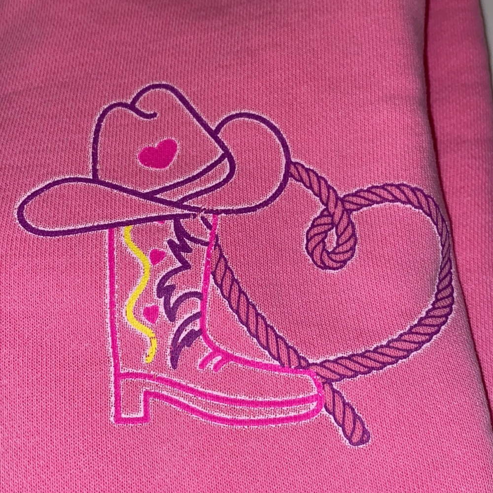 Sweatshirt Living Fully Co. Mallory Ervin Pink Howdy Lover Cowboy Hat NIB Sz XL - Picture 4 of 8